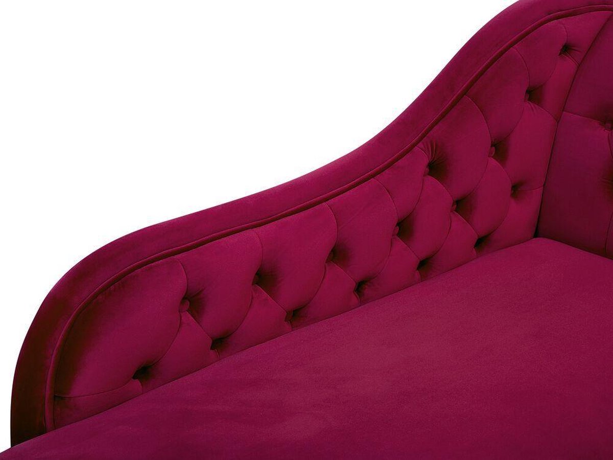 Beliani Nimes Chaise Longue Fluweel 170 X 170 Cm - Rood