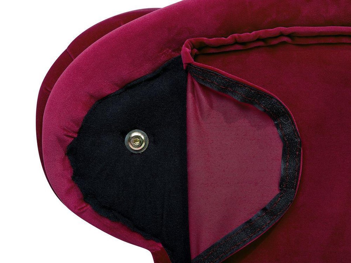 Beliani Nimes Chaise Longue Fluweel 170 X 170 Cm - Rood