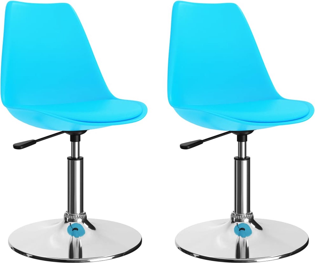 Vidaxl Eetkamerstoelen Draaibaar 2 St Kunstleer - Blauw