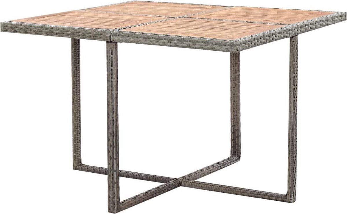 Vidaxl 9-delige Tuinset Poly Rattan En Acaciahout Antraciet - Grijs