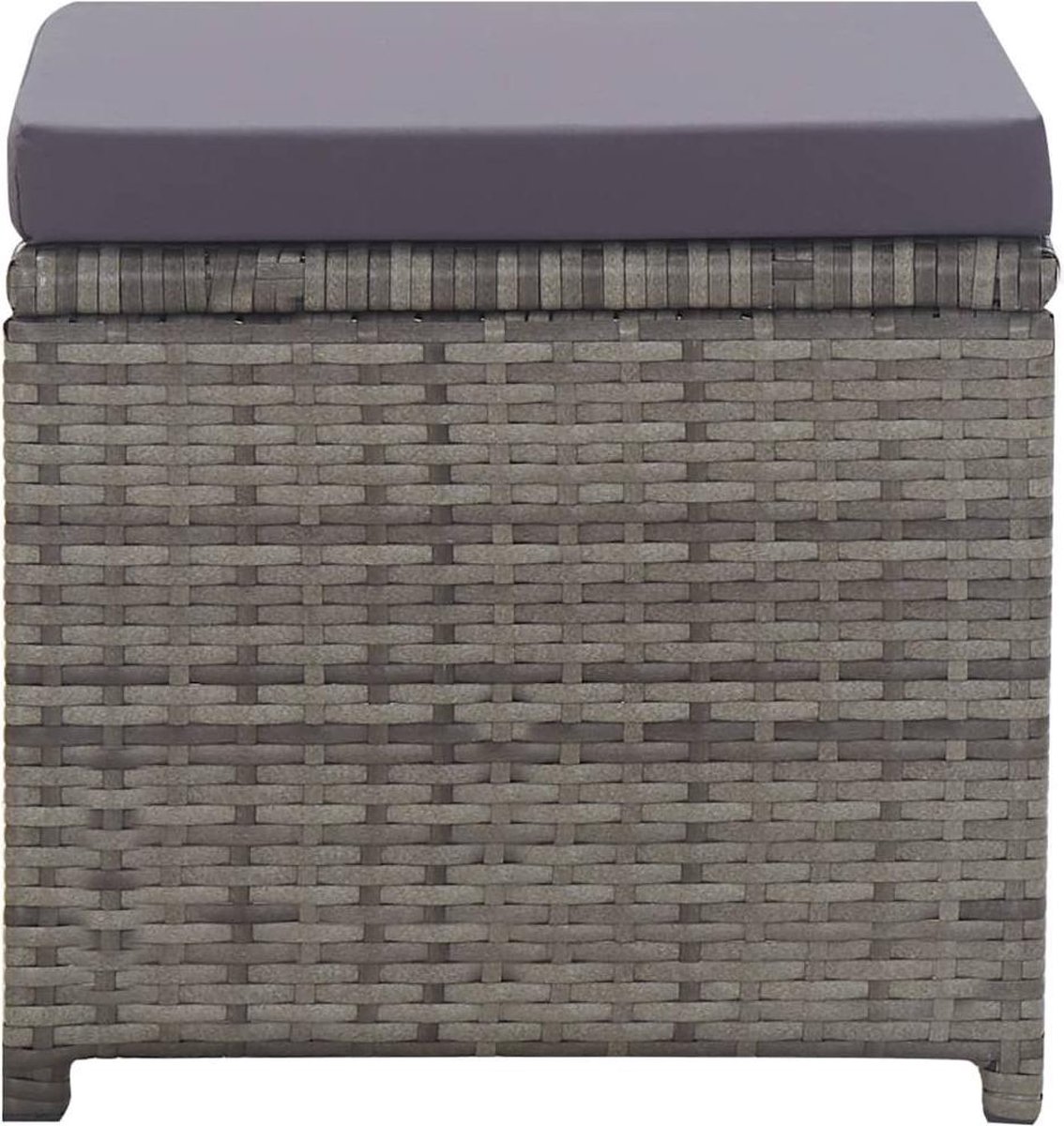 Vidaxl 9-delige Tuinset Poly Rattan En Acaciahout Antraciet - Grijs