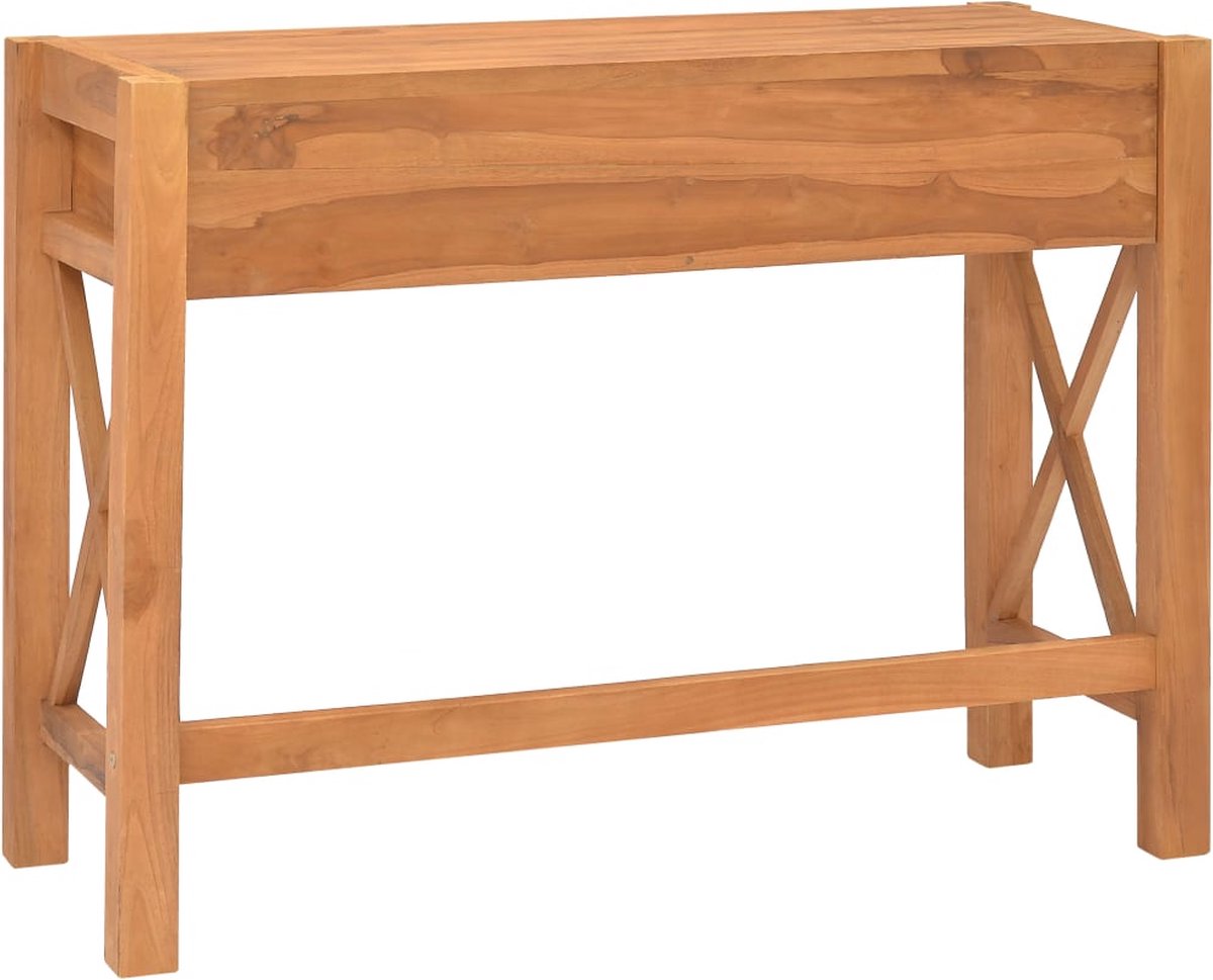 Vidaxl Bureau Met 2 Lades 100x40x75 Cm Gerecycled Teakhout - Bruin
