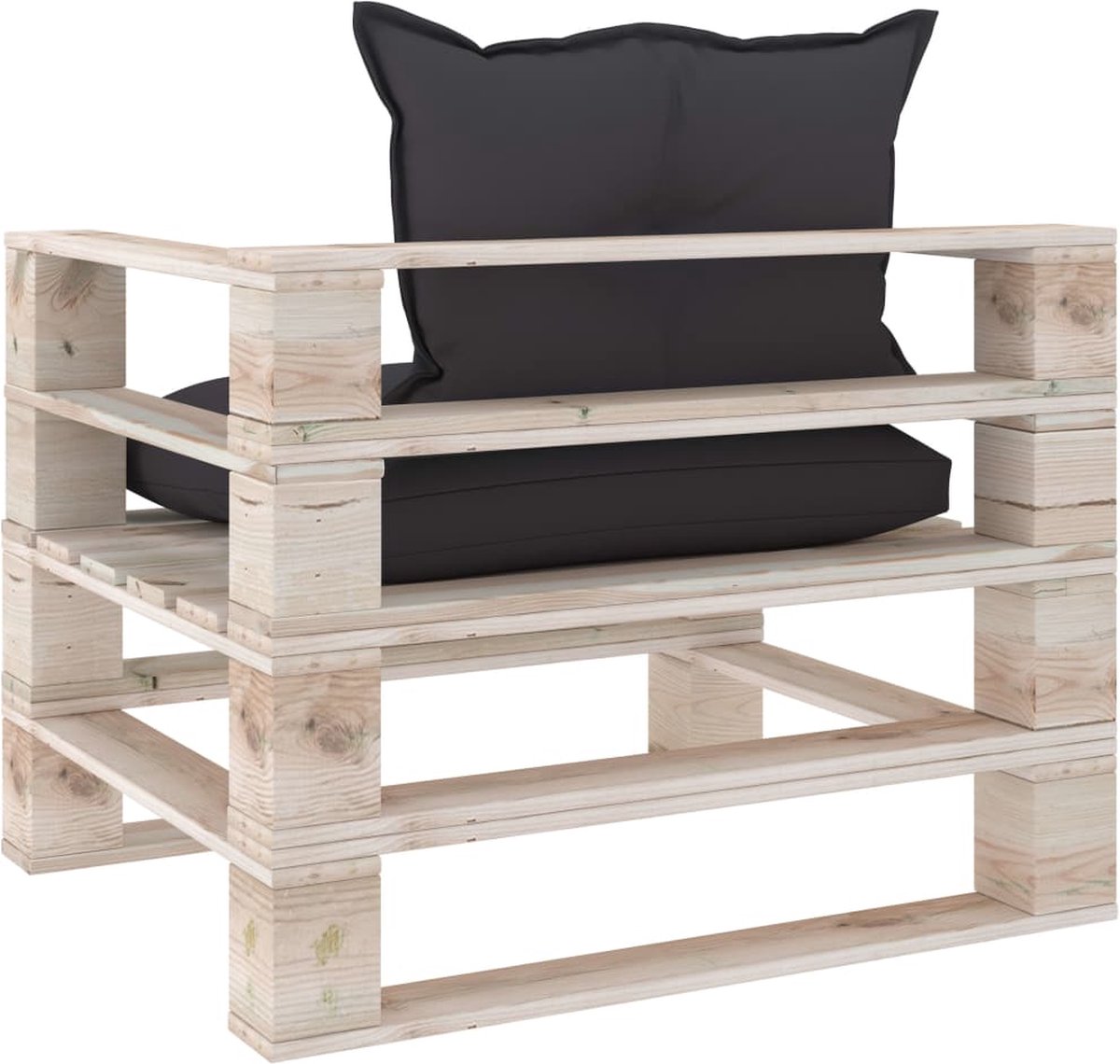 Vidaxl Tuinbank Met Antracietkleurige Kussens Pallet Grenenhout - Bruin
