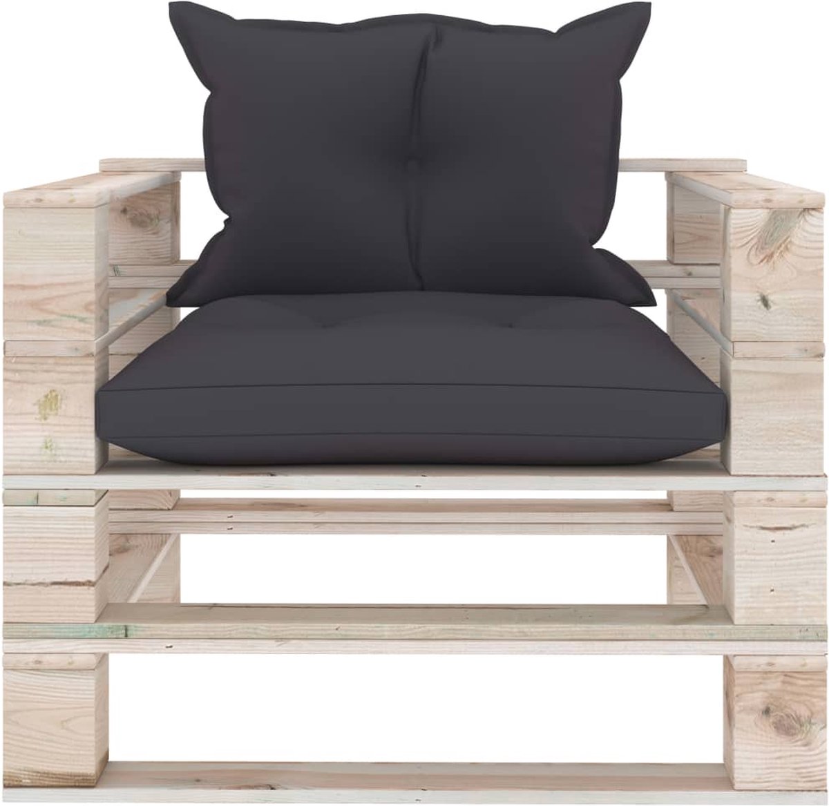 Vidaxl Tuinbank Met Antracietkleurige Kussens Pallet Grenenhout - Bruin