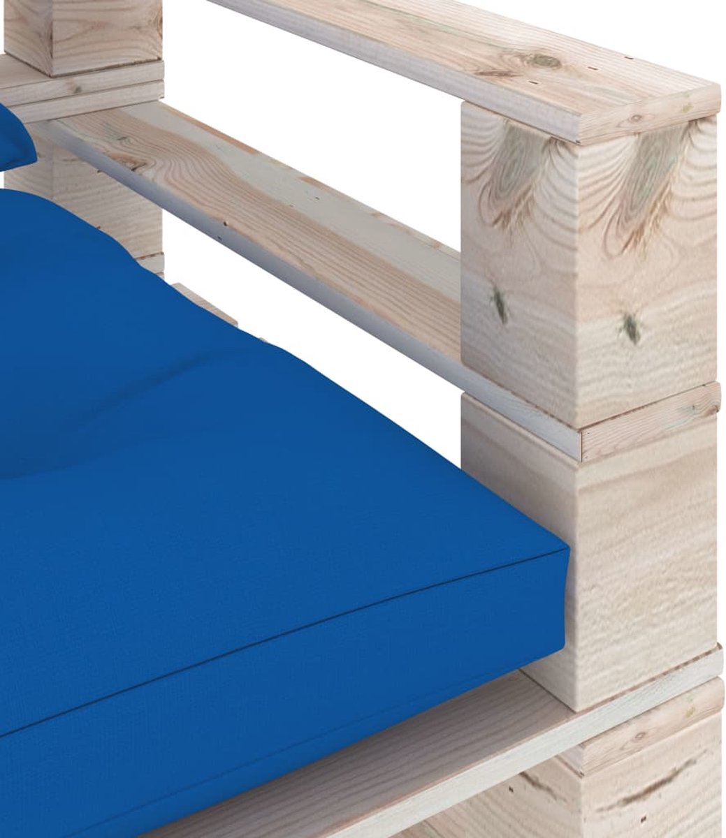 Vidaxl Tuinbank Met Koningse Kussens Pallet Grenenhout - Blauw
