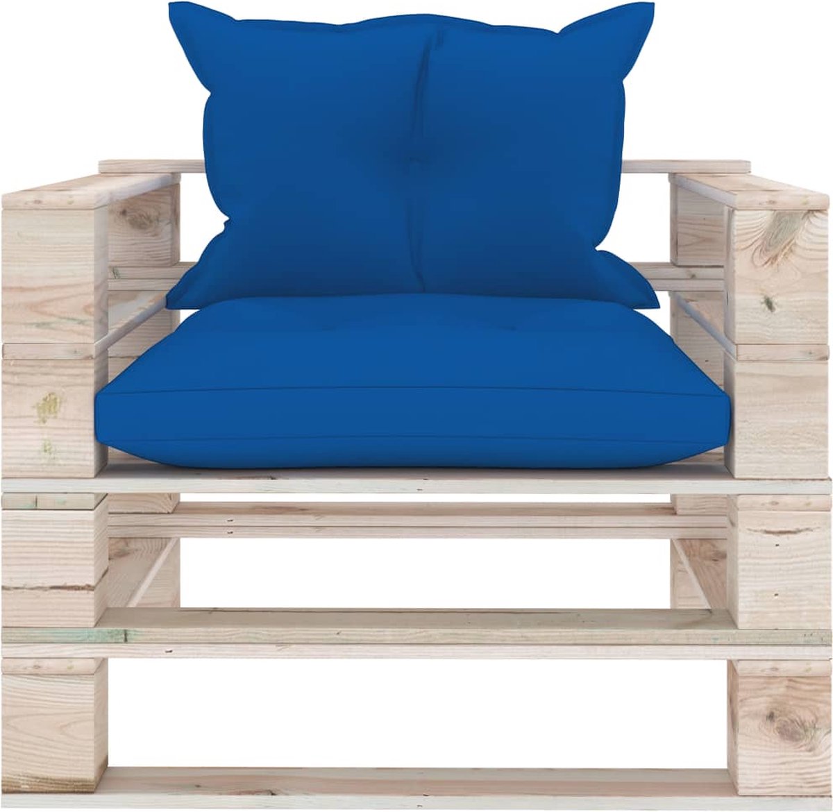 Vidaxl Tuinbank Met Koningse Kussens Pallet Grenenhout - Blauw