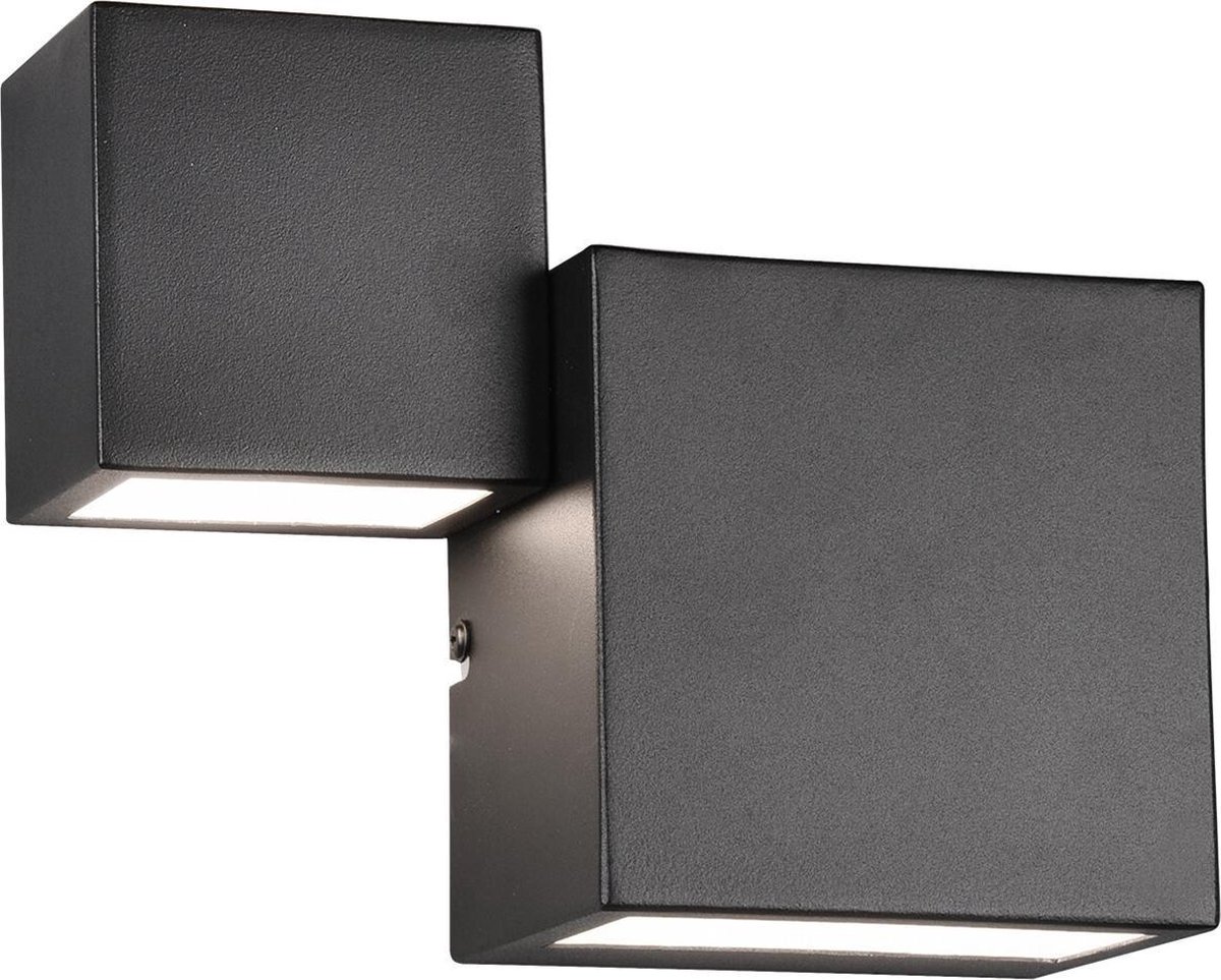 BES LED Led Wandlamp - Wandverlichting - Trion Migela - 12w - Warm Wit 3000k - Vierkant - Mat - Aluminium - Zwart