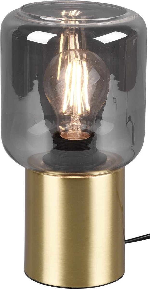 BES LED Led Tafellamp - Tafelverlichting - Trion Nikos - E27 Fitting - Rond - Mat - Aluminium - Goud