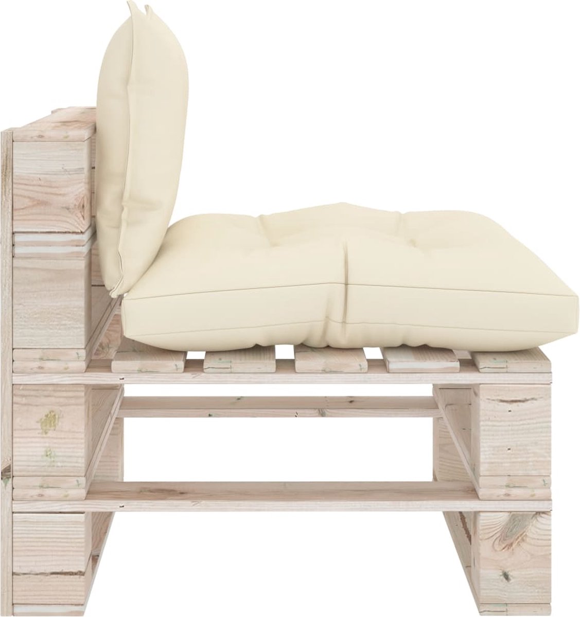 Vidaxl Tuinmiddenbank Met Kussens Pallet Grenenhout - Bruin