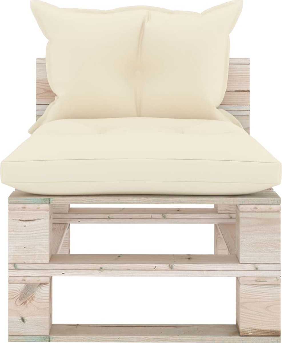 Vidaxl Tuinmiddenbank Met Kussens Pallet Grenenhout - Bruin