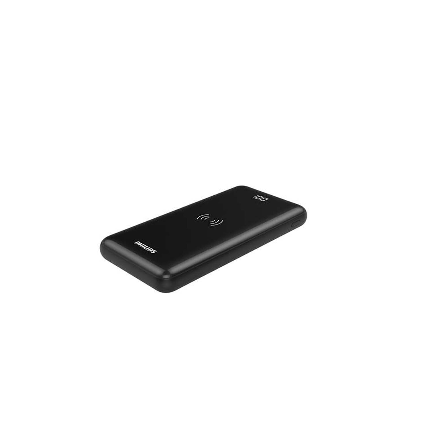 Philips Dlp1011q/00 Powerbank - 10000mah - Qi - 2 Usb-poorten - Power Delivery - - Zwart