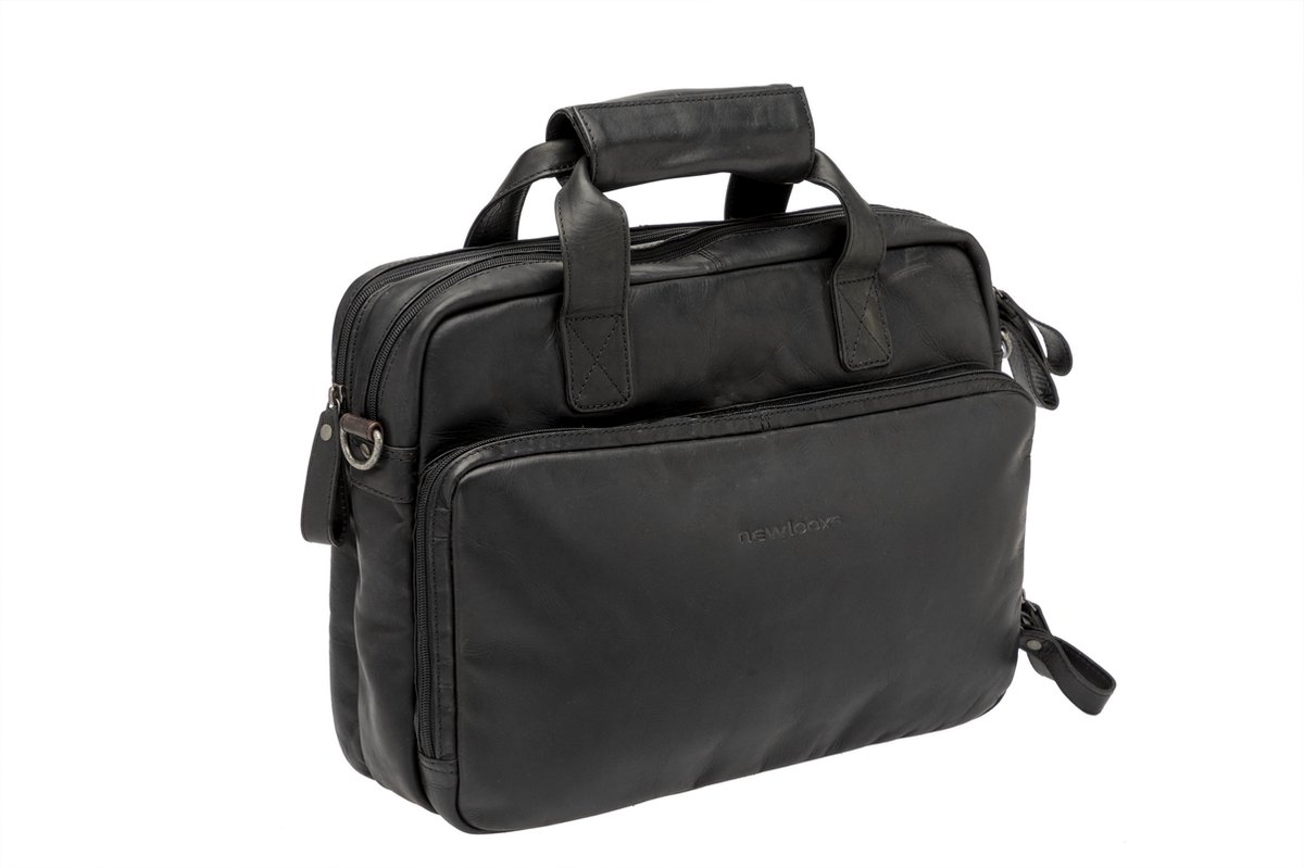 New Looxs Fietstas Laptop Cali 40 X 31 Cm 17 Liter Leer - Zwart