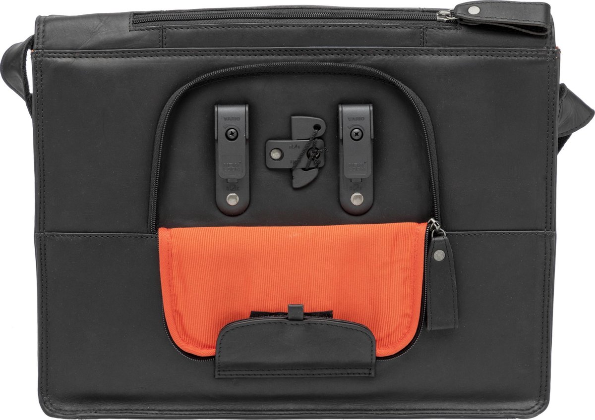 New Looxs Fietstas Laptop Fellini 40 X 32 Cm 18 Liter Leer - Zwart