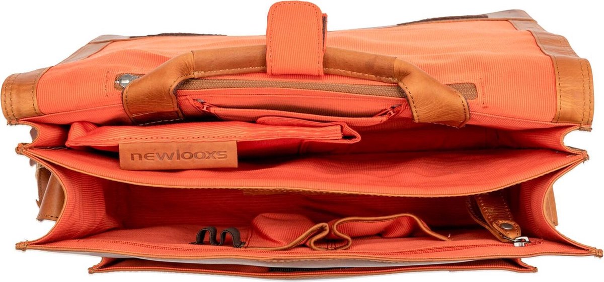 New Looxs Fietstas Laptop Fellini 40 X 32 Cm 18 Liter Leer - Bruin