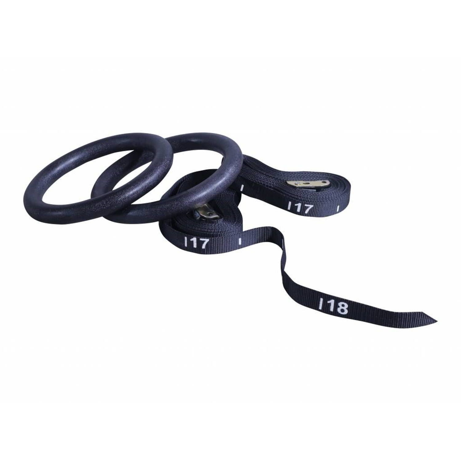 Lifemaxx Crossmaxx Abs Crossfit Ringen - Inclusief Straps - Zwart