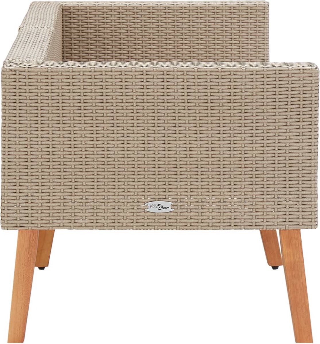 Vidaxl Tuinbank Tweezits Met Kussens Poly Rattan - Beige