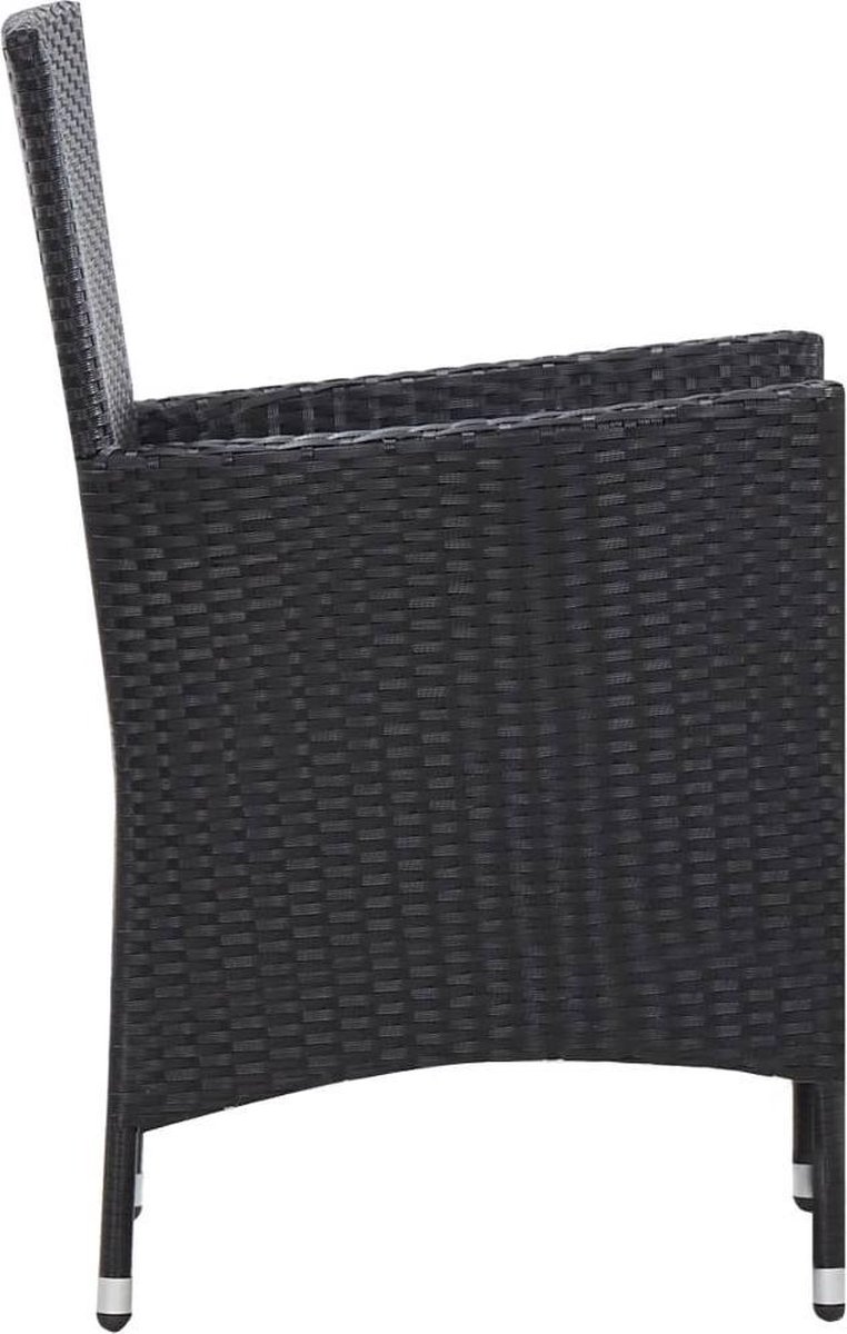 Vidaxl 9-delige Tuinset Poly Rattan - Zwart