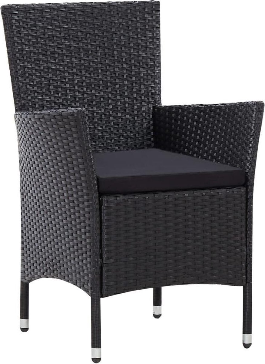 Vidaxl 9-delige Tuinset Poly Rattan - Zwart