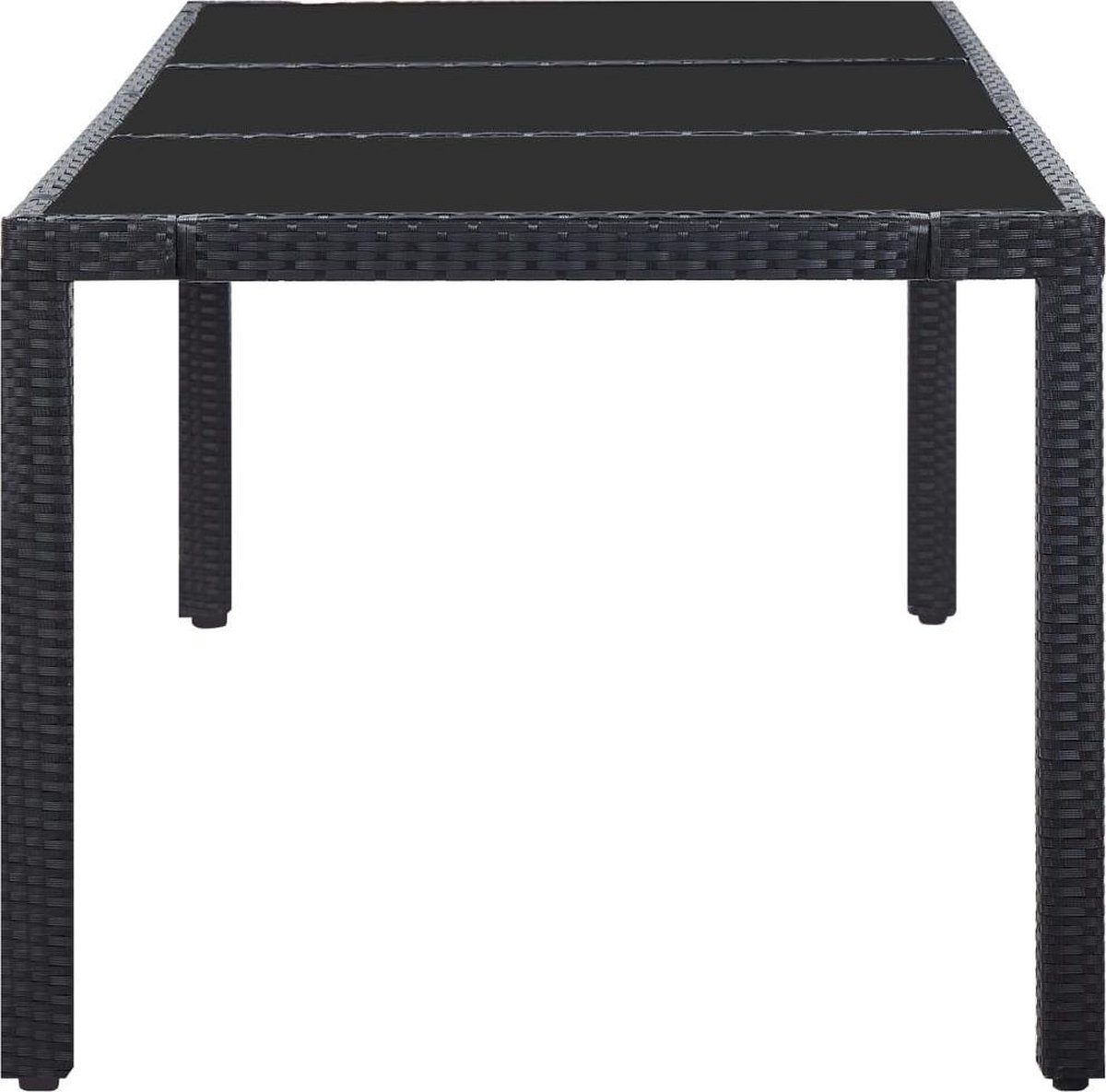 Vidaxl 9-delige Tuinset Poly Rattan - Zwart