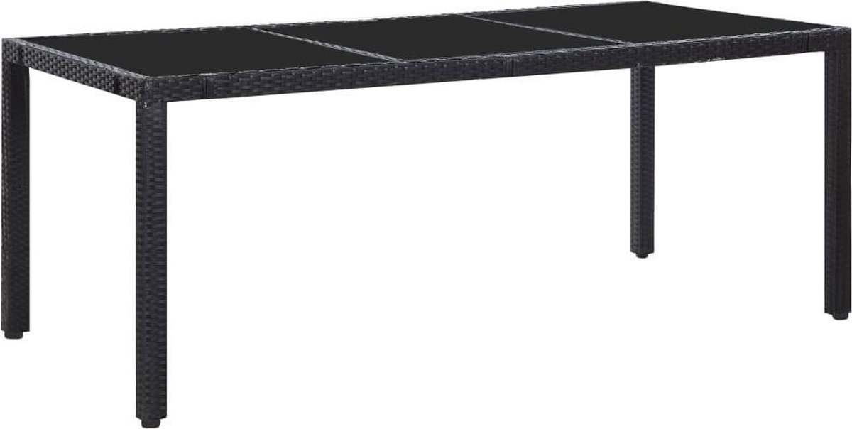 Vidaxl 9-delige Tuinset Poly Rattan - Zwart