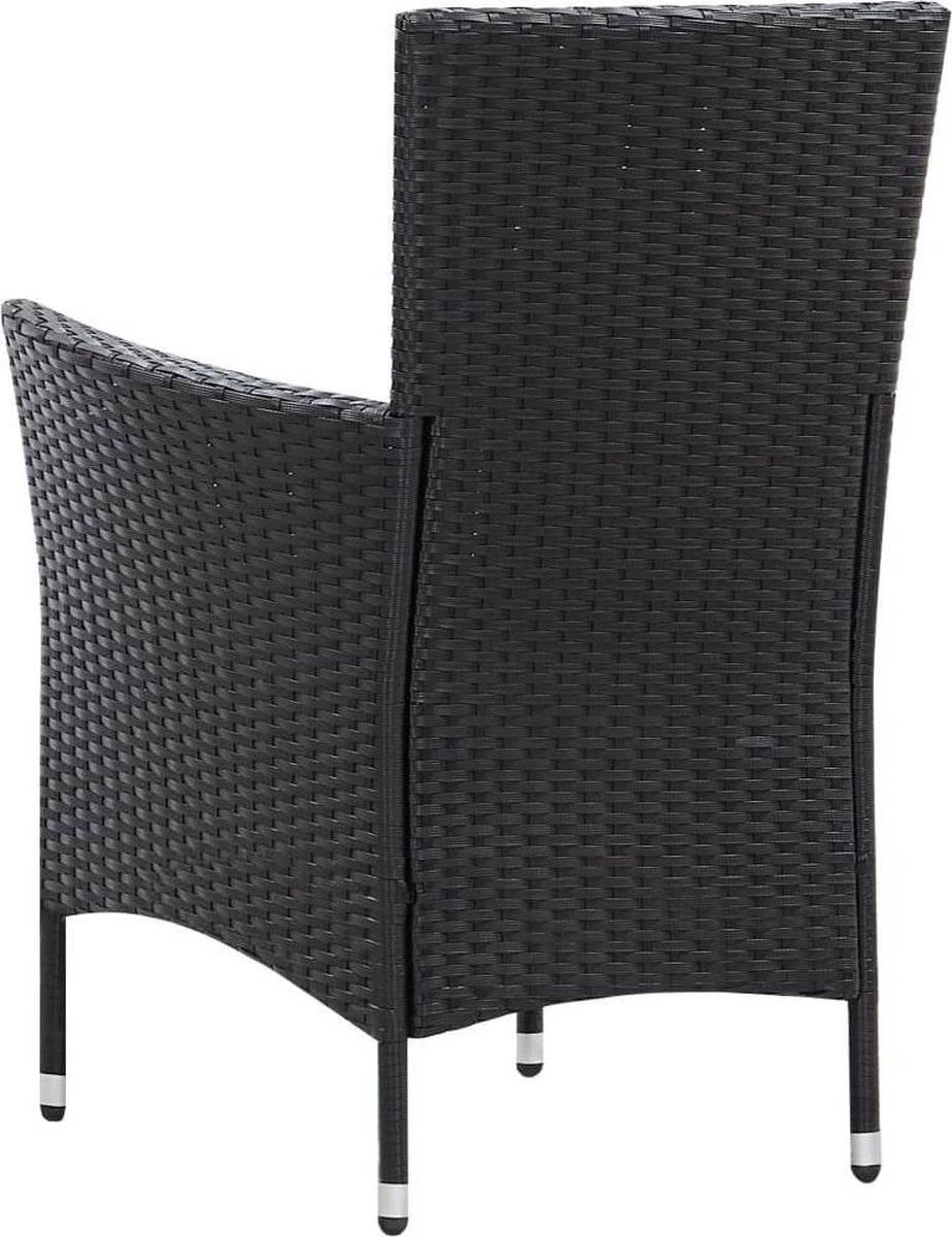 Vidaxl 9-delige Tuinset Poly Rattan - Zwart