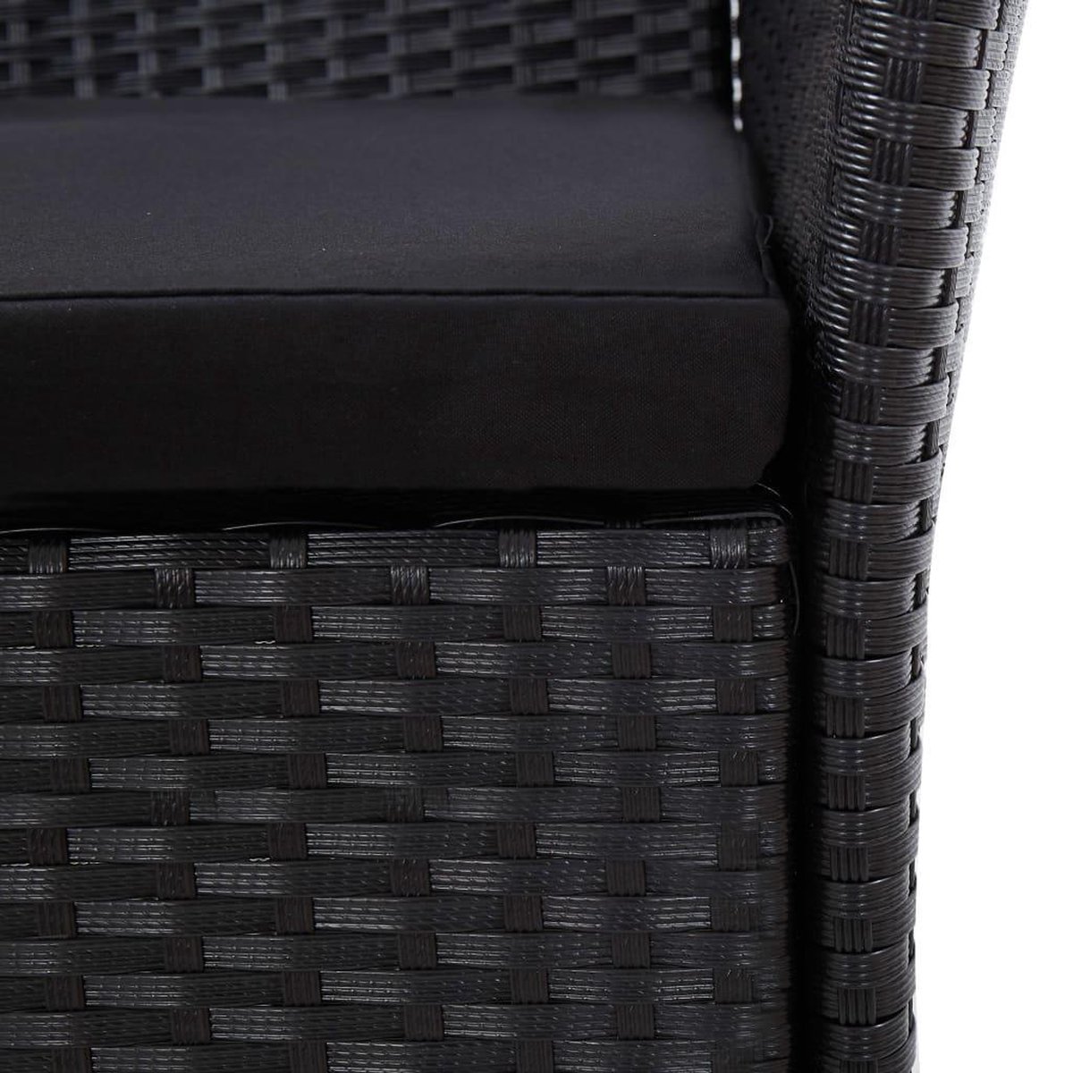 Vidaxl 7-delige Tuinset Poly Rattan - Zwart
