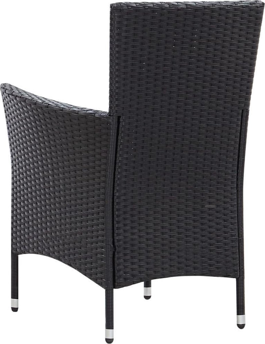 Vidaxl 7-delige Tuinset Poly Rattan - Zwart