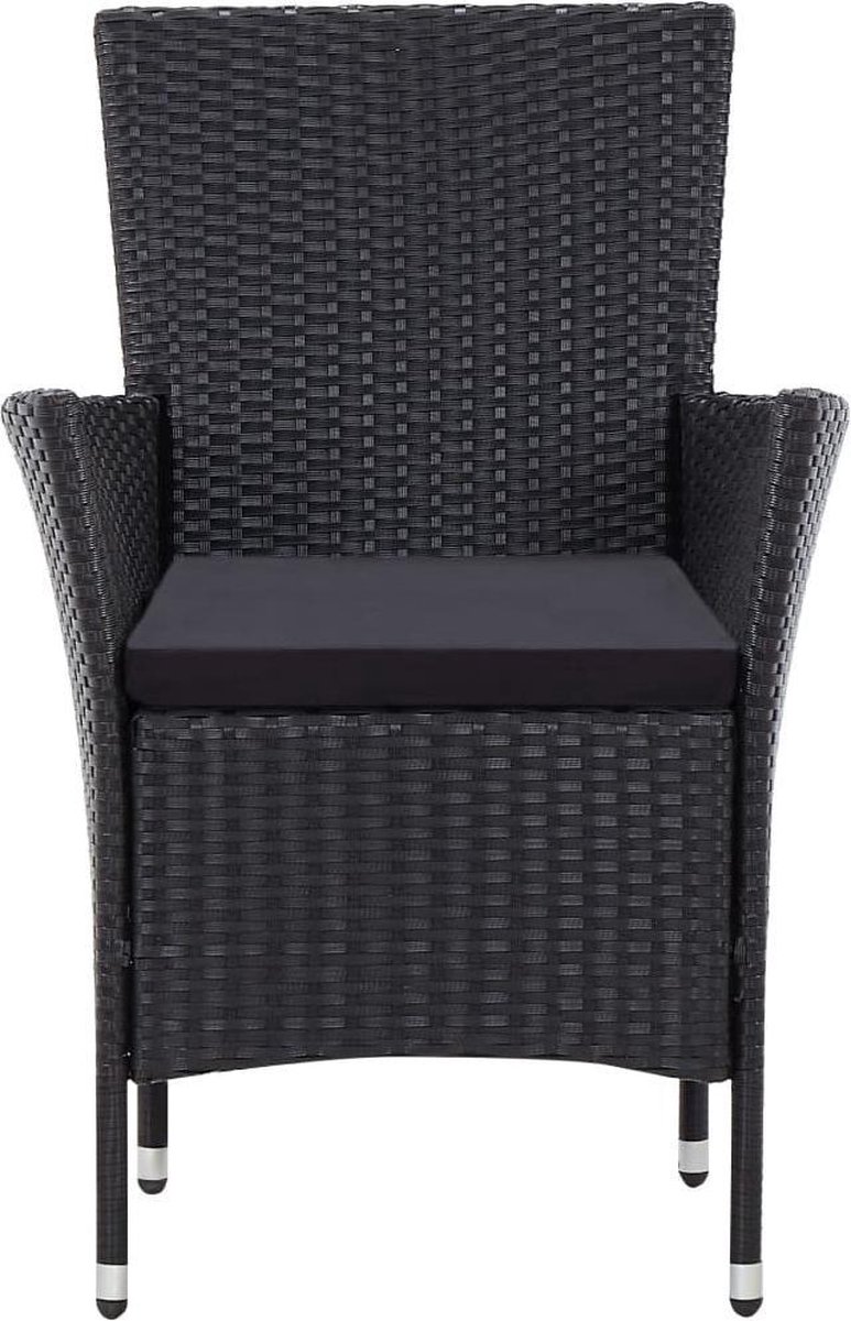 Vidaxl 7-delige Tuinset Poly Rattan - Zwart