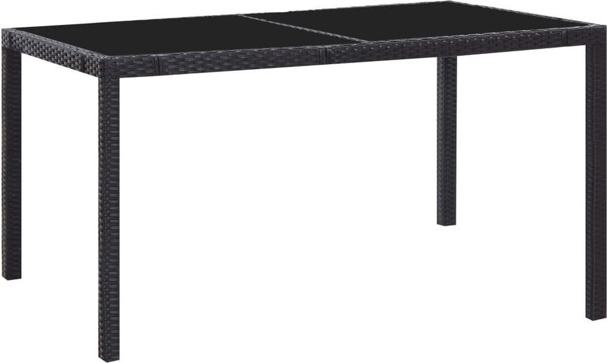 Vidaxl 7-delige Tuinset Poly Rattan - Zwart