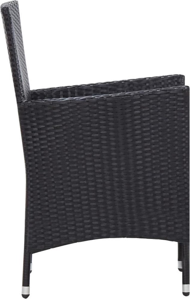 Vidaxl 7-delige Tuinset Poly Rattan - Zwart