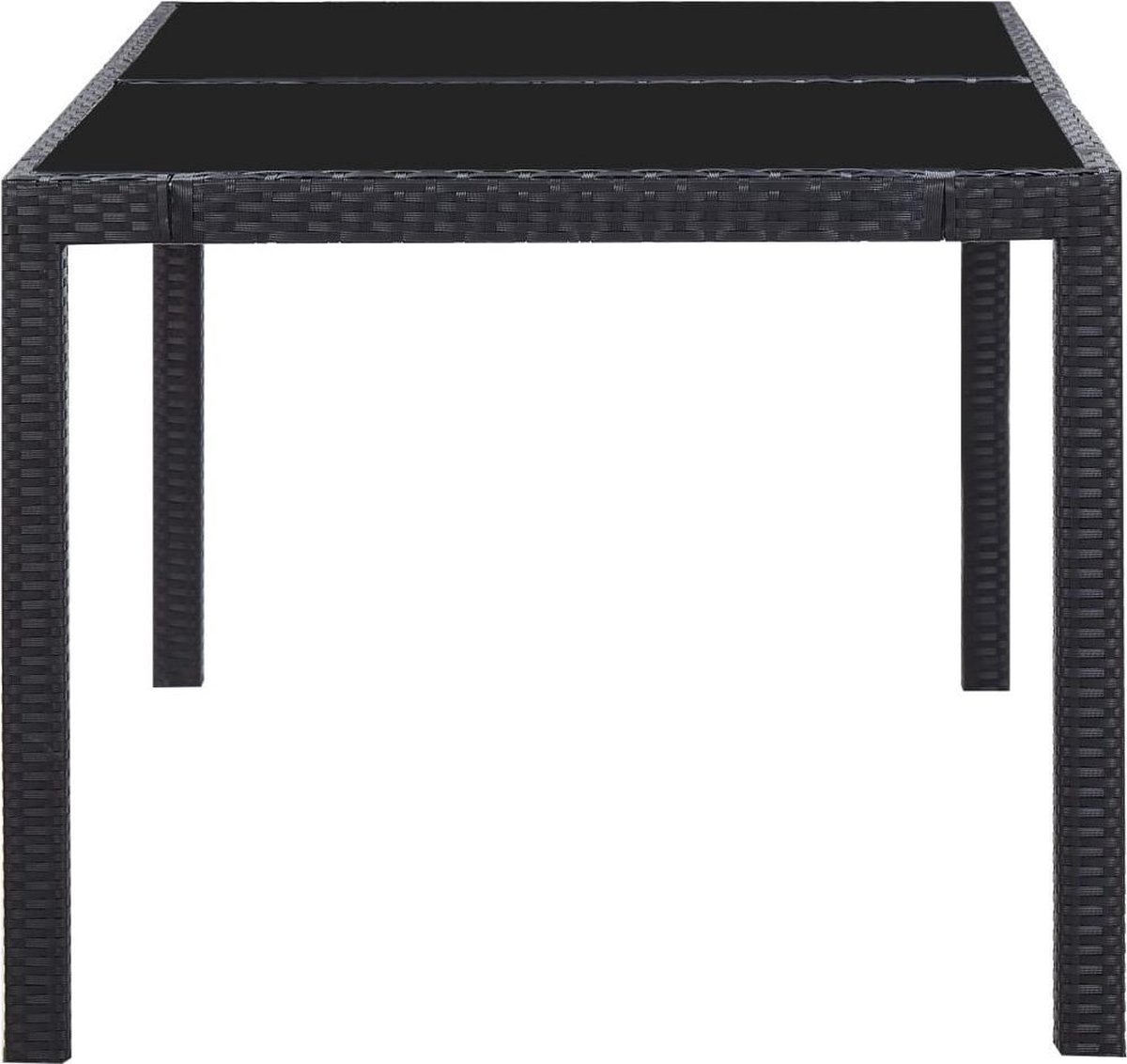 Vidaxl 7-delige Tuinset Poly Rattan - Zwart