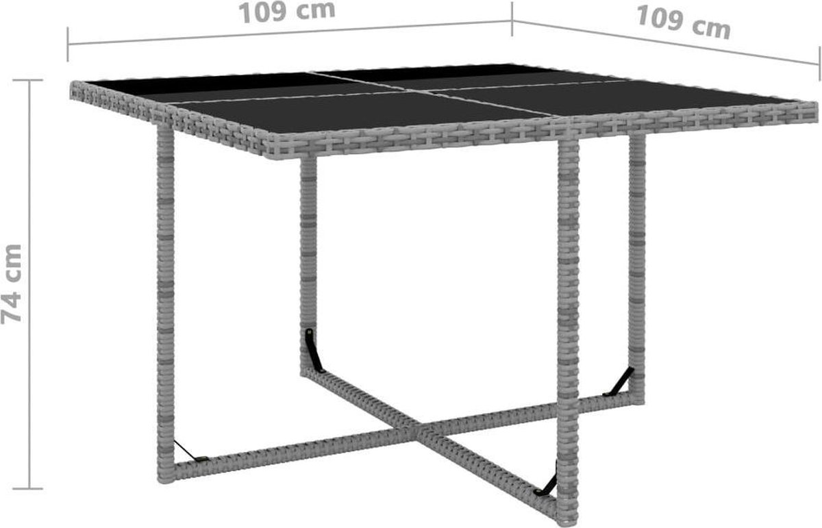 Vidaxl 9-delige Tuinset Met Kussens Poly Rattan Antraciet - Grijs