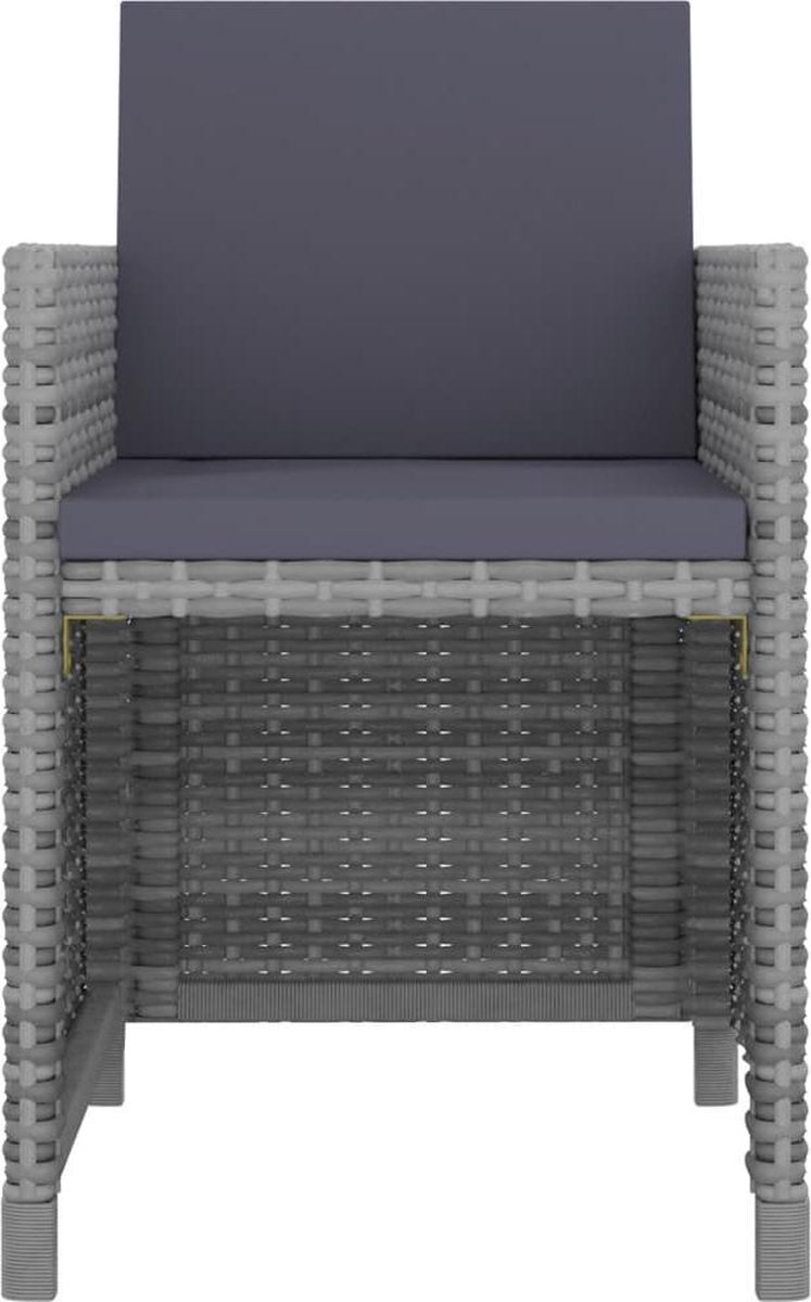 Vidaxl 9-delige Tuinset Met Kussens Poly Rattan Antraciet - Grijs