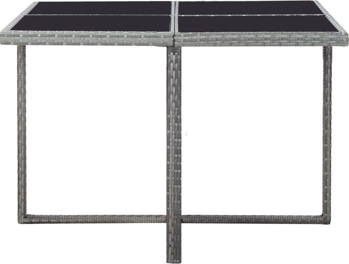 Vidaxl 9-delige Tuinset Met Kussens Poly Rattan Antraciet - Grijs