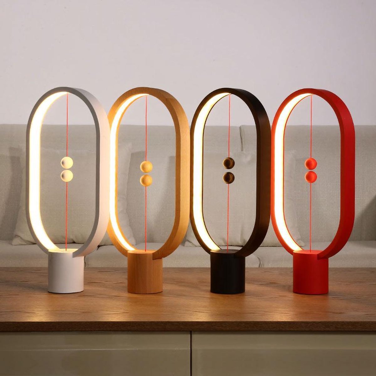 MikaMax Designnest Tafellamp Heng Balance 20 X 40 Cm/warm-wit - Rood