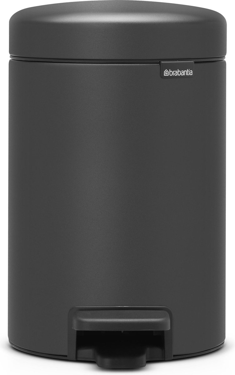 Brabantia Newicon Pedaalemmer 3 Liter Met Kunststof Binnenemmer - Mineral Infinite Grey - Grijs