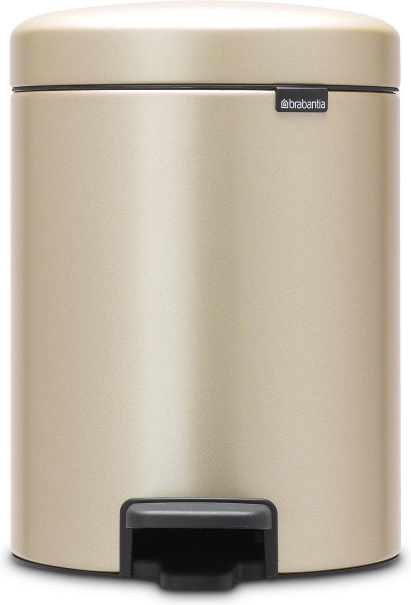 Brabantia Newicon Pedaalemmer 5 Liter Met Kunststof Binnenemmer - Champagne