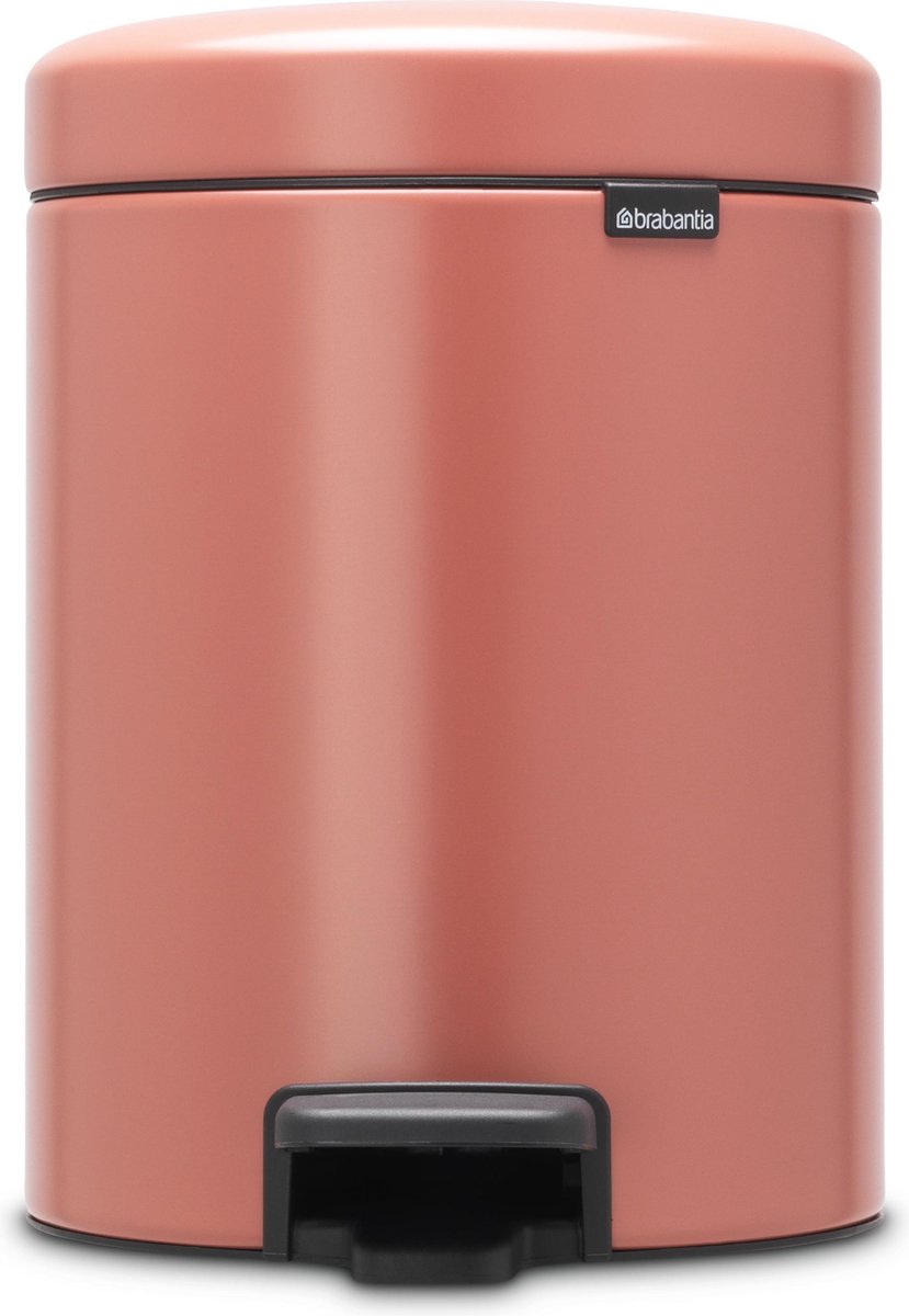 Brabantia Newicon Pedaalemmer 5 Liter Met Kunststof Binnenemmer - Terracotta Pink - Roze