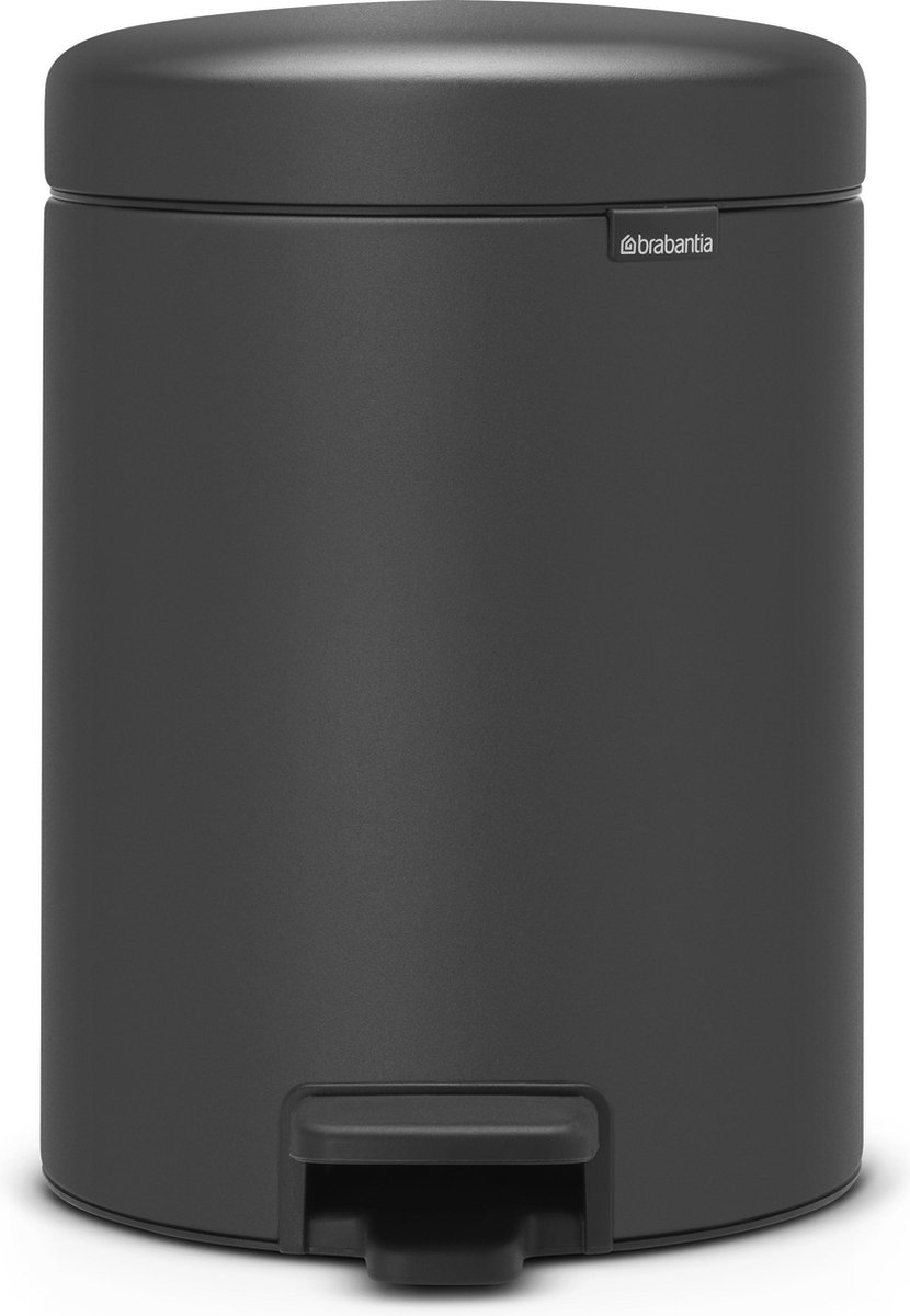 Brabantia Newicon Pedaalemmer 5 Liter Met Kunststof Binnenemmer - Mineral Infinite Grey - Grijs