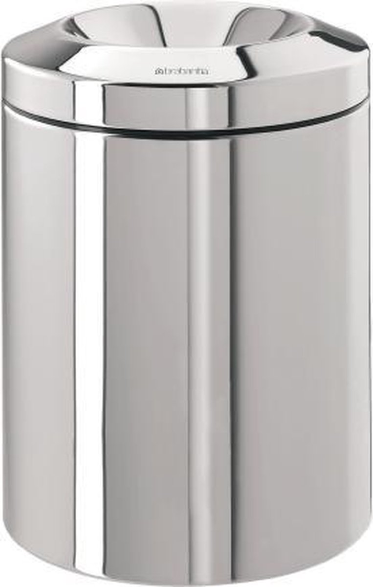 Brabantia Papierbak Met Vlamdover 7 Liter - Brilliant Steel - Silver