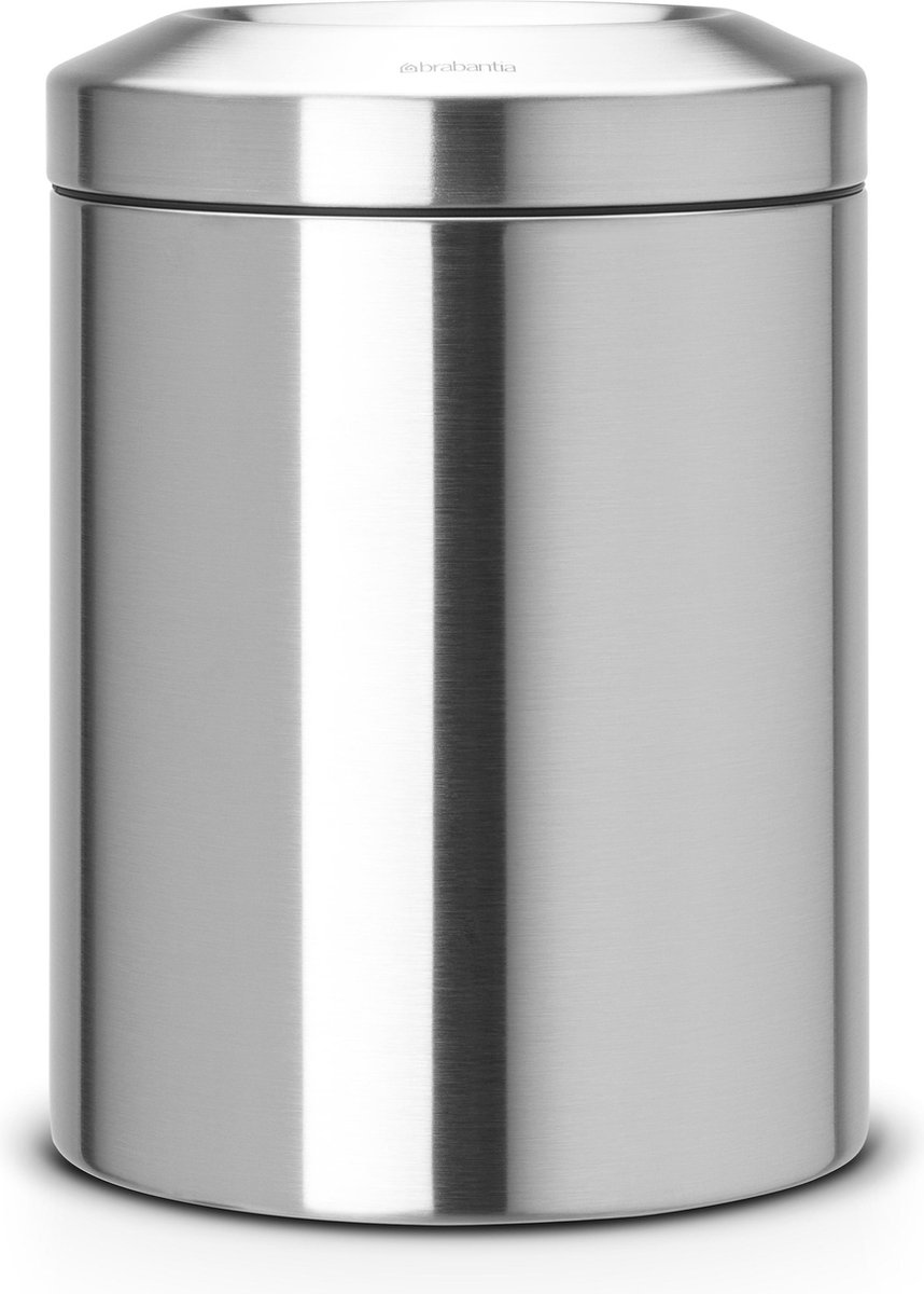 Brabantia Papierbak Met Vlamdover 7 Liter - Matt Steel - Silver