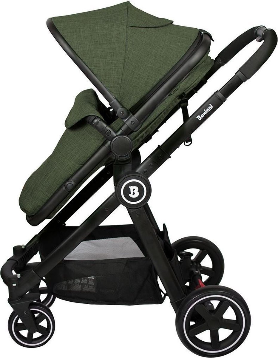 Baninni Kinder-/wandelwagen Otto 3-in-1 Olijf - Groen