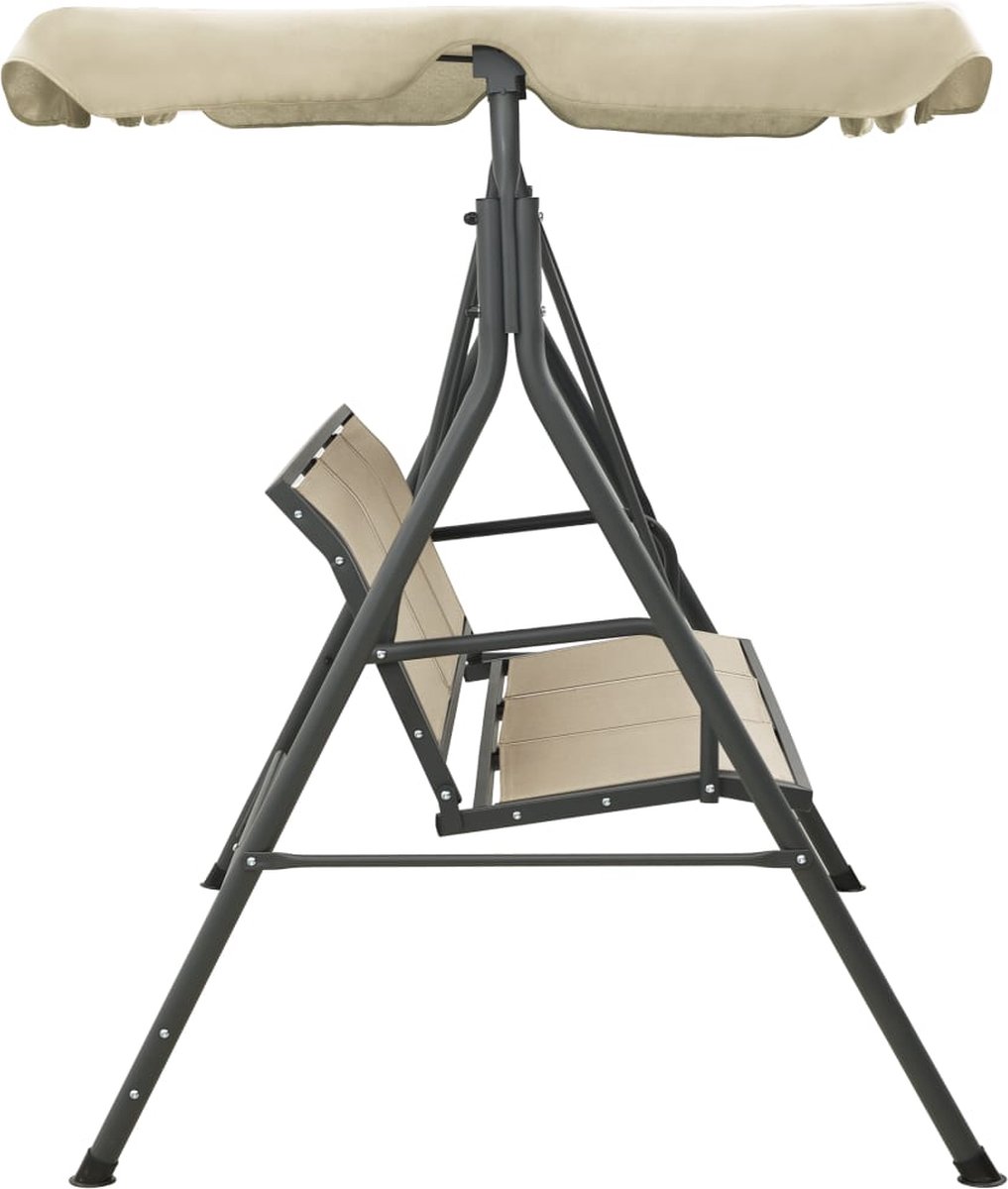 Vidaxl Schommelbank Met Luifel Antraciet En Zandkleurig