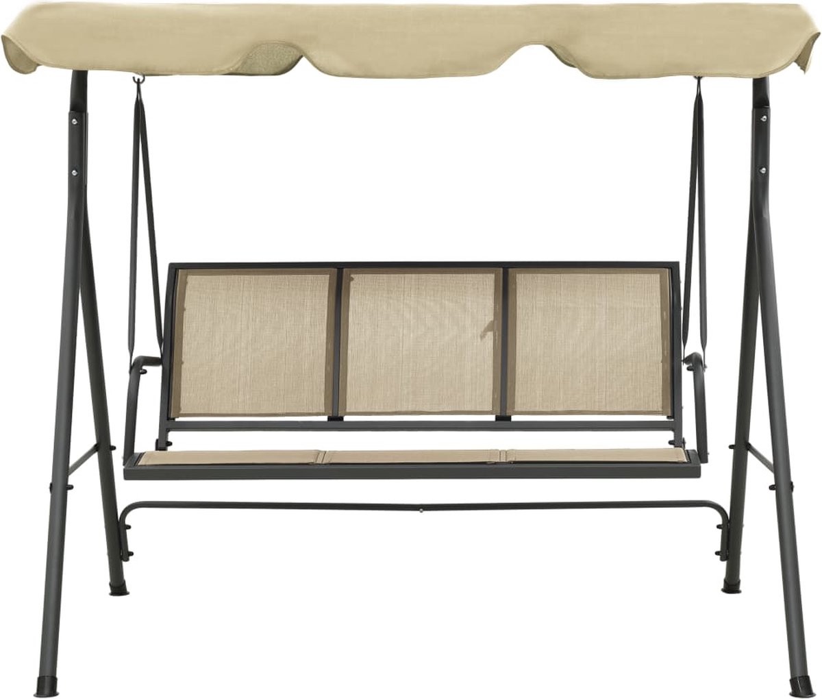 Vidaxl Schommelbank Met Luifel Antraciet En Zandkleurig