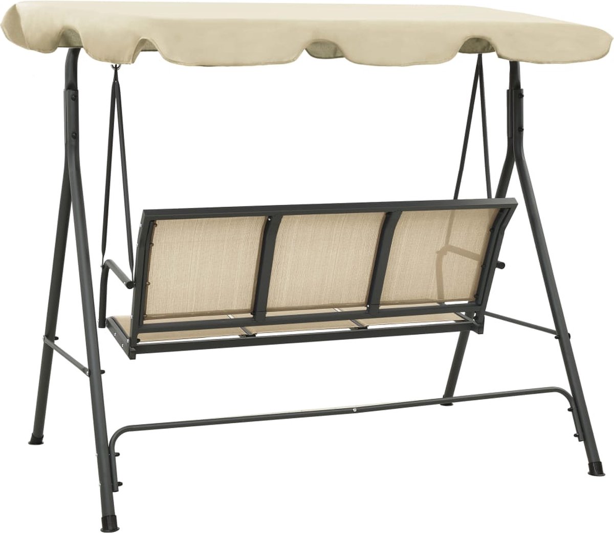 Vidaxl Schommelbank Met Luifel Antraciet En Zandkleurig