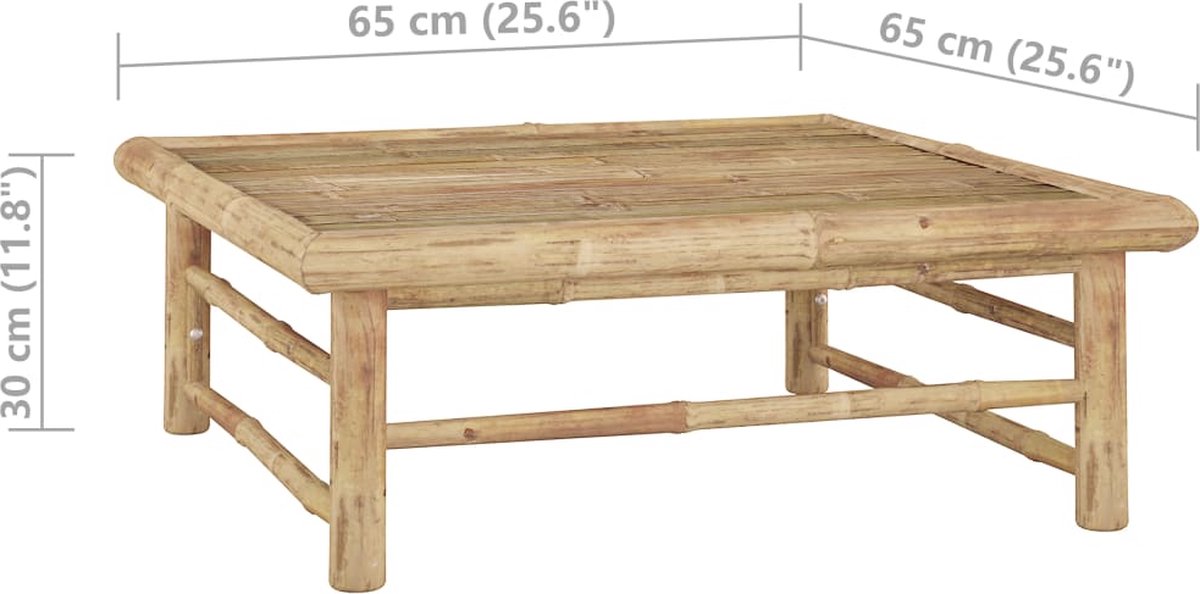 Vidaxl 9-delige Loungeset Met Crèmewitte Kussens Bamboe - Bruin