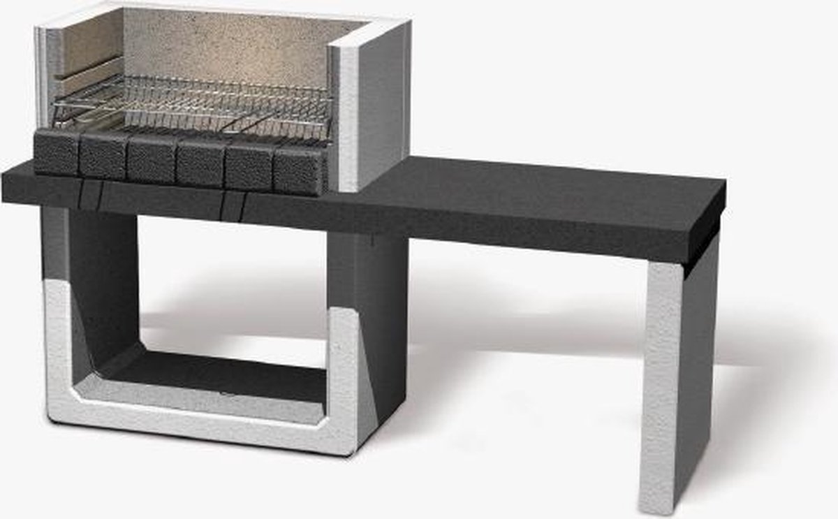 Sarom Fuoco - Betonnen Barbecue - Porto New - 160 X 51,5 X 96,8 Cm - Grijs