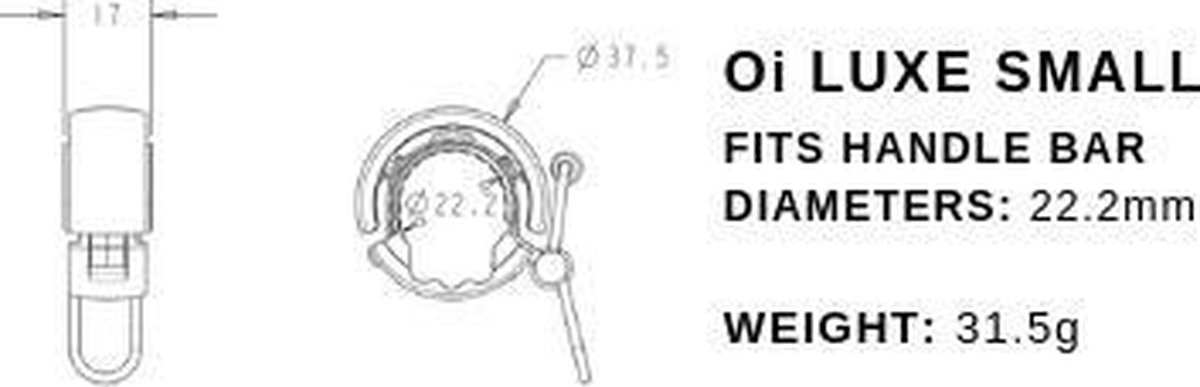 Knog Fietsbel Oi Luxe 1,5 Cm Aluminium/leer Zilver/koper Maat S - Goud