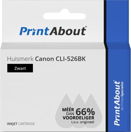 PrintAbout Canon CLI-526BK inkjet HUISMERK - Zwart