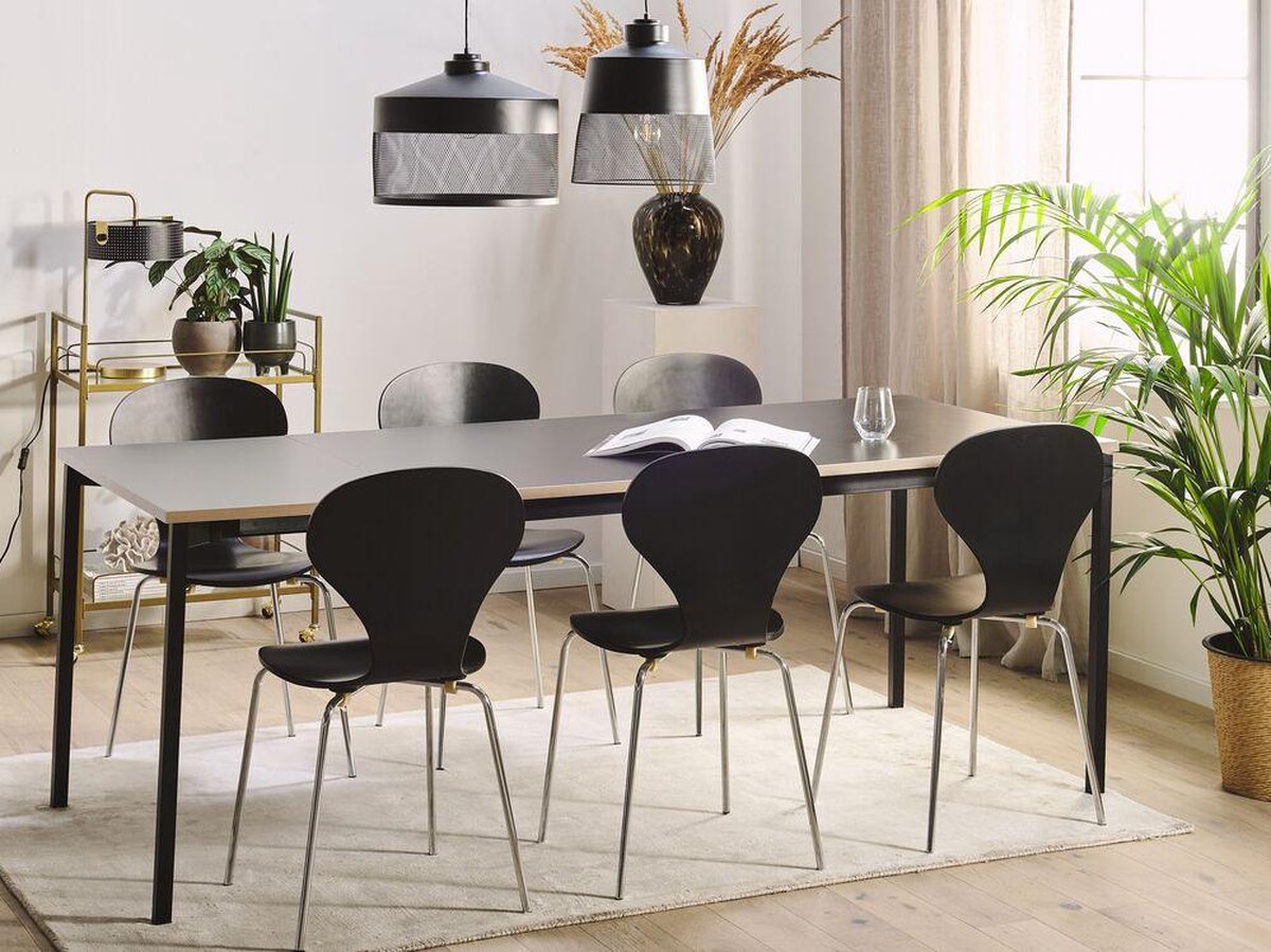 Beliani Avis Eettafel Mdf 90 X 190 Cm - Zwart